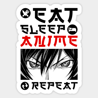 EAT SLEEP ANIME REPEAT Sticker